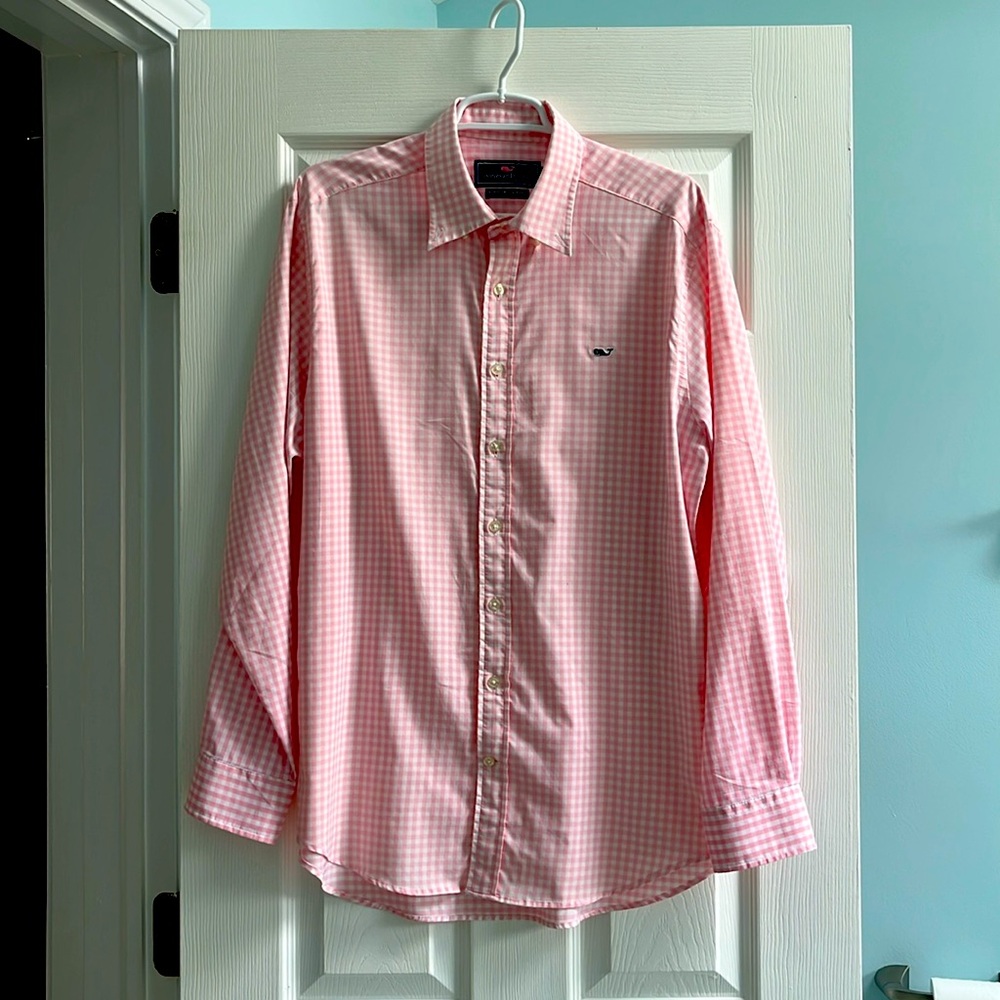 Pink Gingham Button Down - image 1